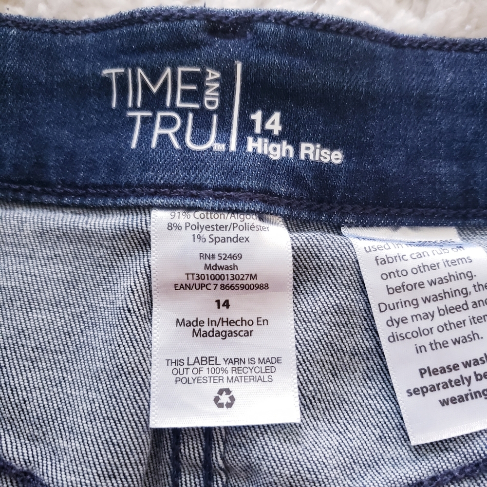 💥SOLD💥Time and Tru Women's High Rise Skinny Jeans 14 - Picture 8 of 10
